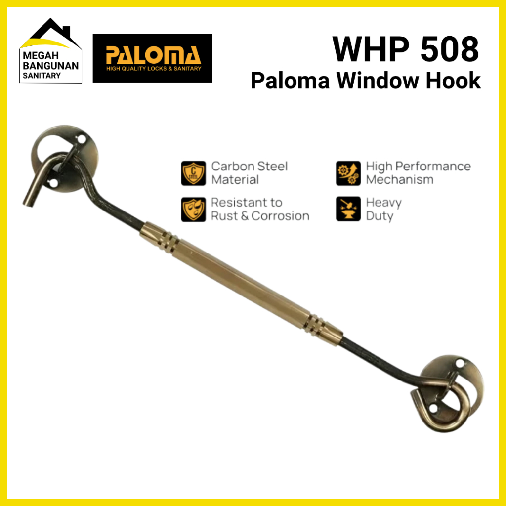 Paloma WHP 508 Penahan Hak Angin Jendela Window Hook 10"