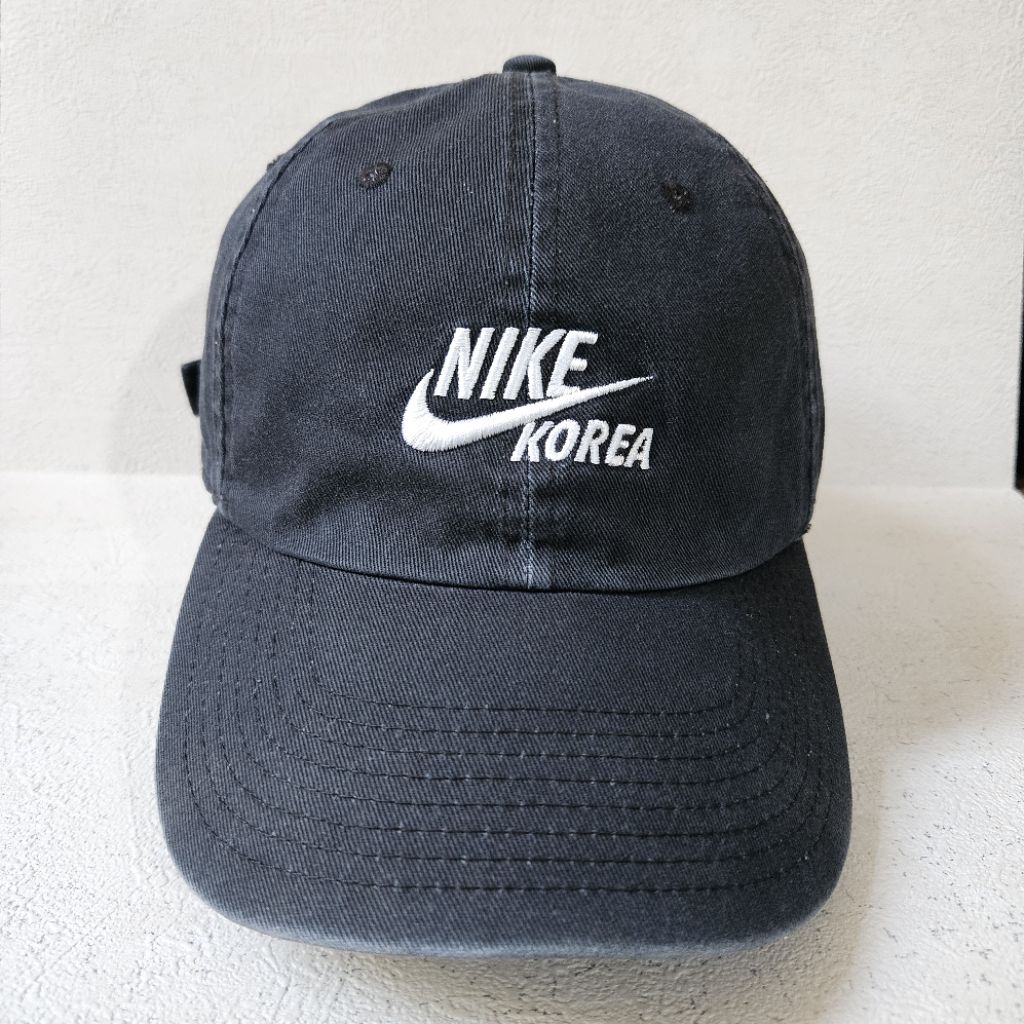 Nike Korea Black Washed Casual Cap