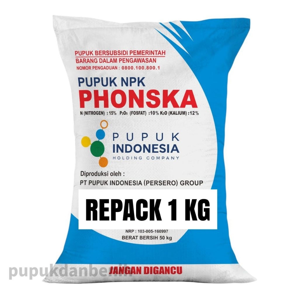 Pupuk Phonska Subsidi 15-10-12 Kemasan REPACK 1 KG ( Original 100 % )