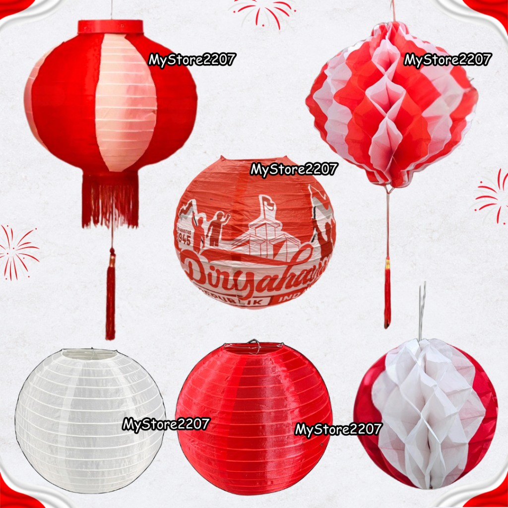 Lampion Agustus / Lampion Kertas dan Kain Tahan Air Agustusan / Hiasan Gantungan Agustus