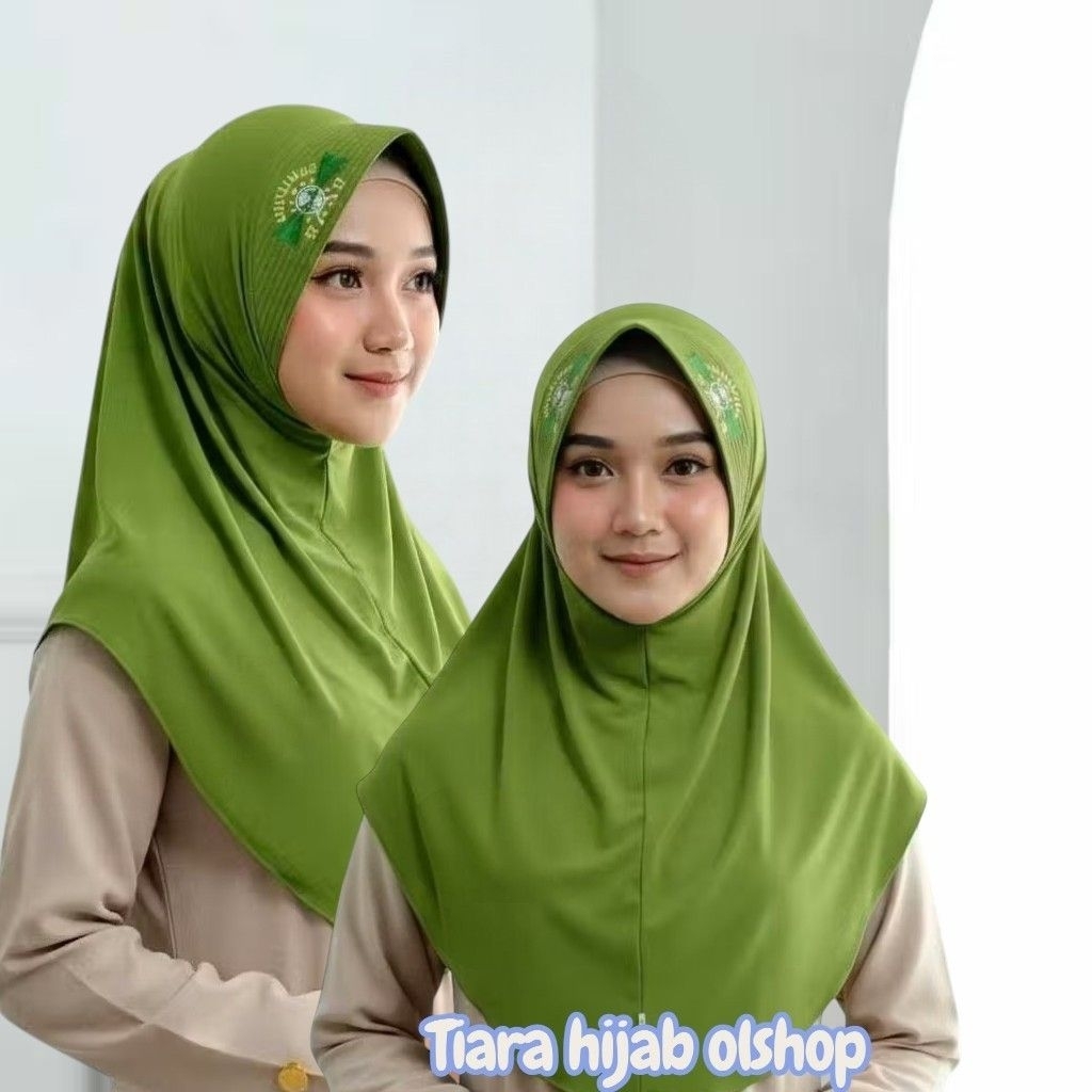 hijab muslimat NU pet bordir permanen kerudung seragam instan atasan muslimat