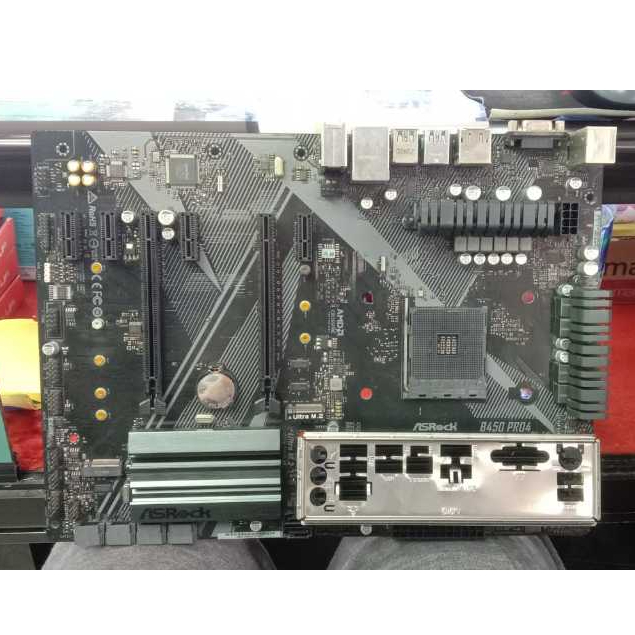 MOTHERBOARD ASROCK B450 PRO4 + BACK PANEL 2ND