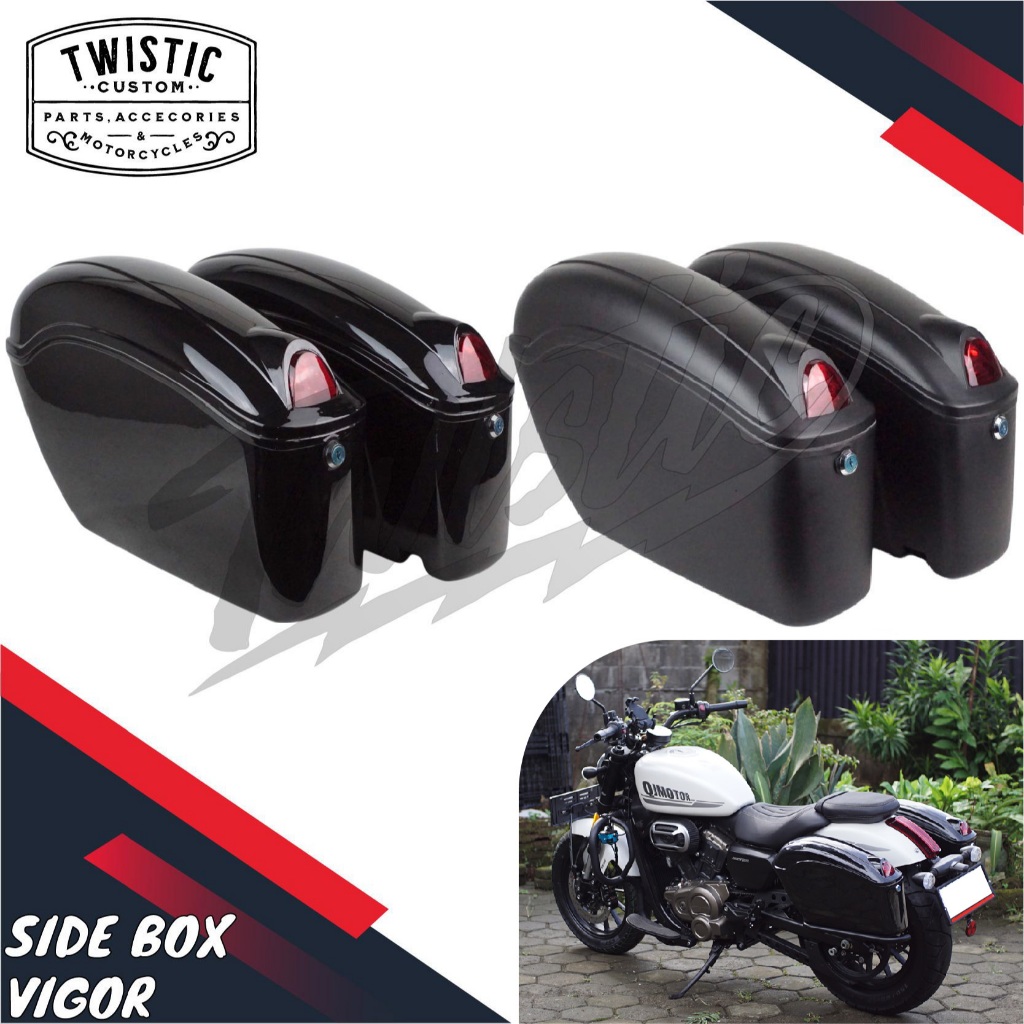 Side Box Side Bag Boks Tas Samping Pannier Bracket Rack Tas Vigor Touring Edition Motor Benda V252C 