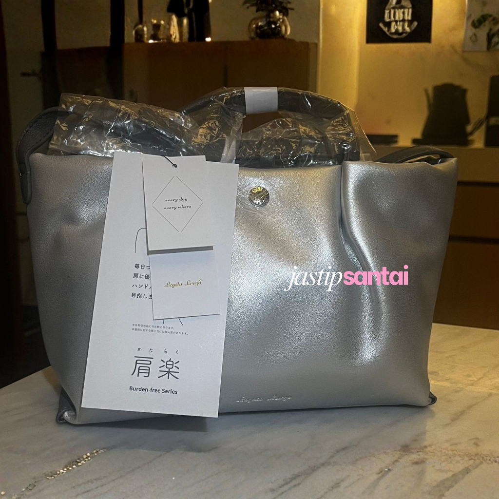 LEGATO LARGO Leather Silver Small Shoulder Bag Tas Wanita Jepang Original Mini Bag Crossbody