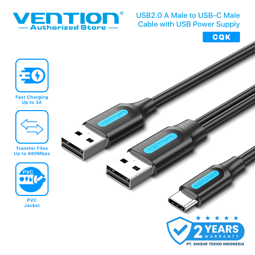 Vention Kabel Usb A to C Male with Usb Power Supply