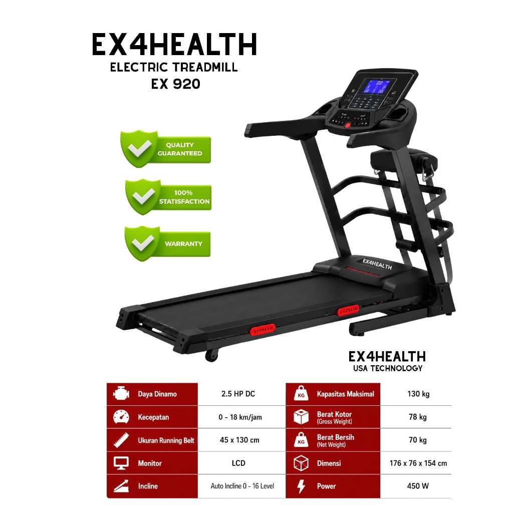 Treadmill Electric EX4HEALTH EX 920