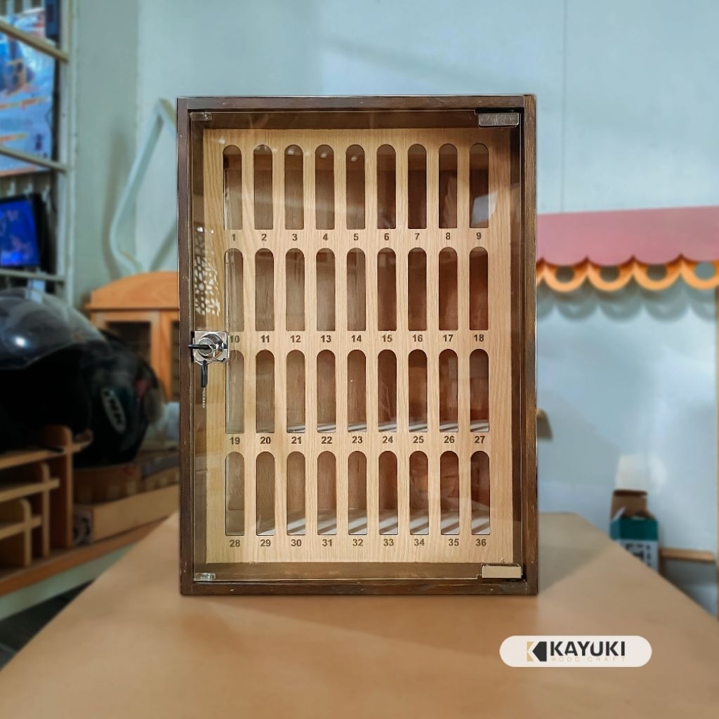 Rak Tempat HP 36 Slot Rak Penyimpanan HP Susun Kayu
