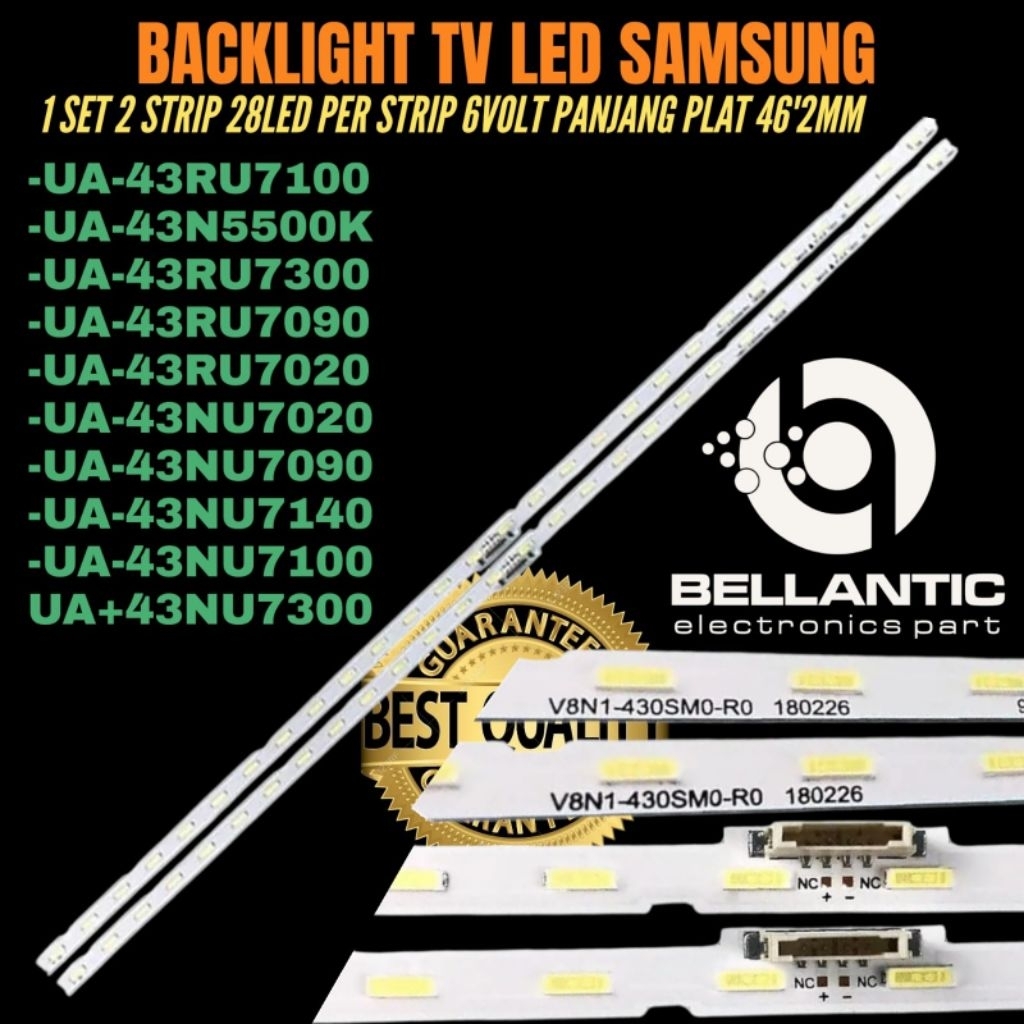 BACKLIGHT TV LED SAMSUNG 43 INCH UA-43NU7100- UA-43NU7300- UA-43NU7140- UA-43NU7090- UA-43NU7020- UA