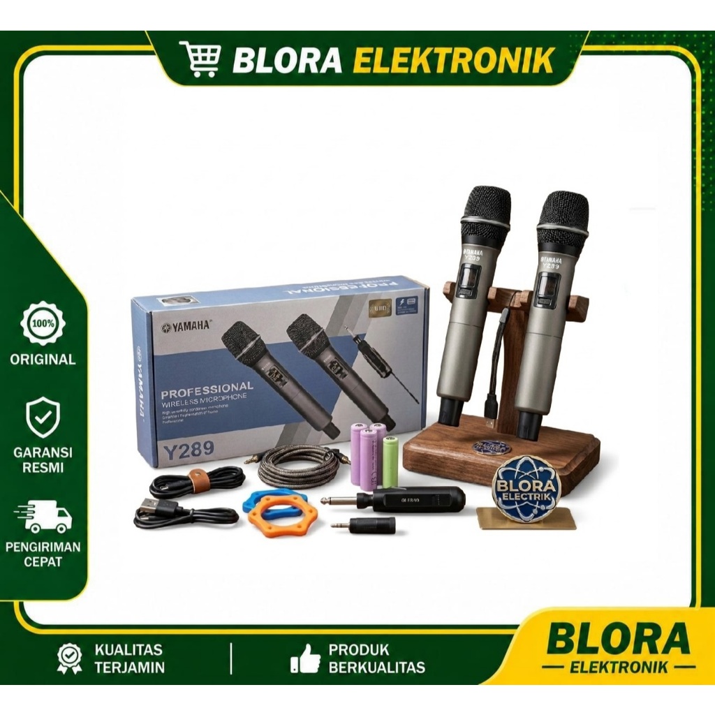 Mic Wireless Yamaha Y289 Double Mic Professional