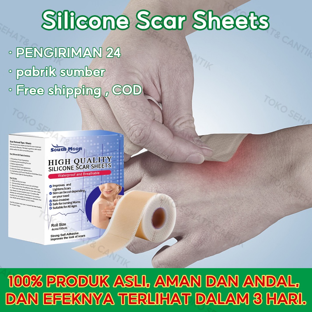 South Moon Silicone Scar Sheets 4cmx1.50cm plester silikon penghilang keloid bekas luka Plaster peng