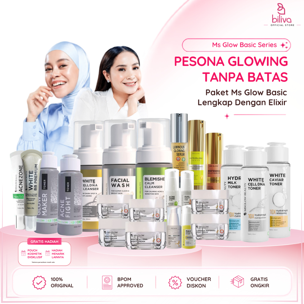 Ms Glow Whitening Acne Luminous WCD Ultimate Skincare 1 Set Lengkap Paketan Official Store BPOM