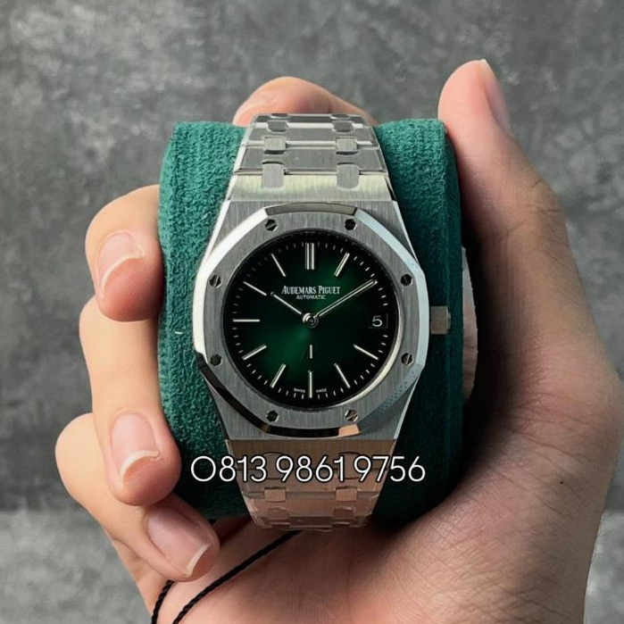 Jam Tangan Mewah AP007 Royal Oak Master Ultra Thin 39mm Green Dial SS/SS