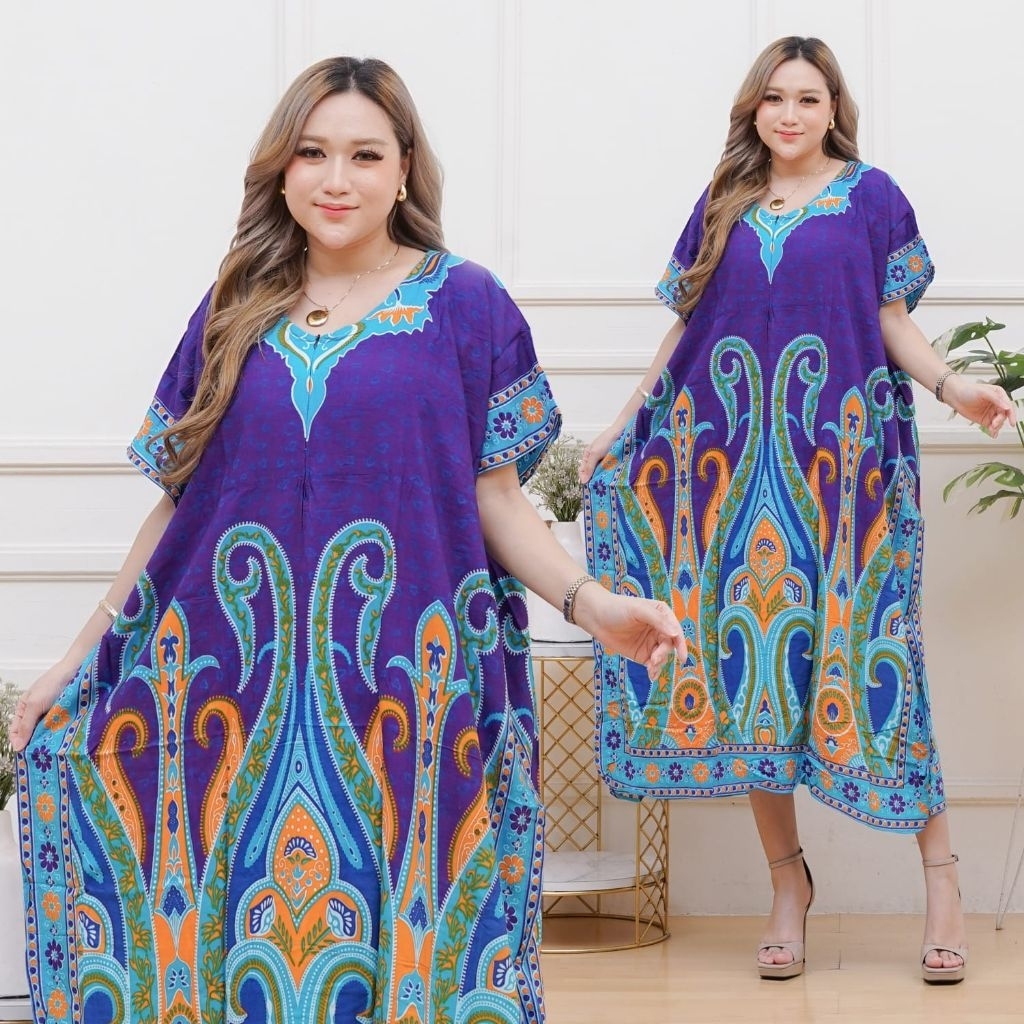 Daster Lowo Jumbo Ld 160 Busui Bumil Motif Merak Gradasi