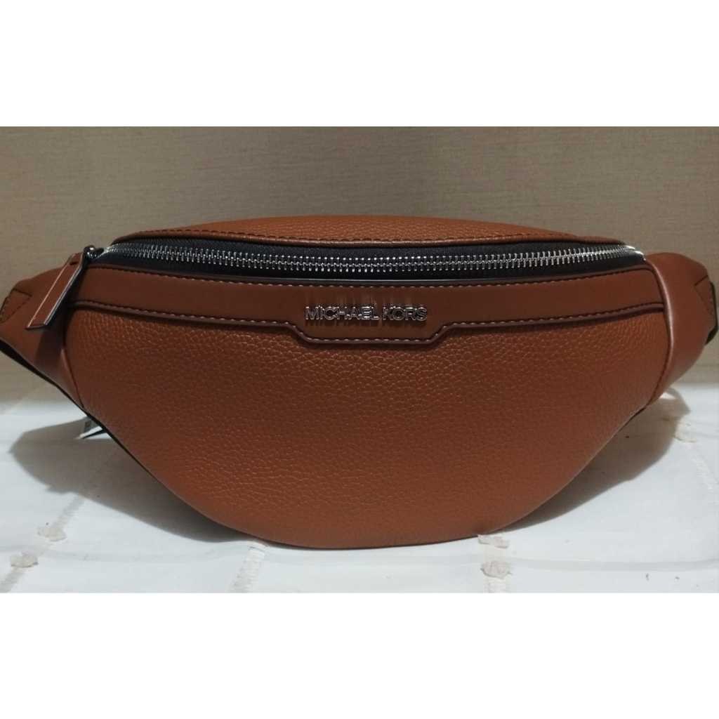 Michael Kors Cooper Mini Belt Bag brown pebbled leather