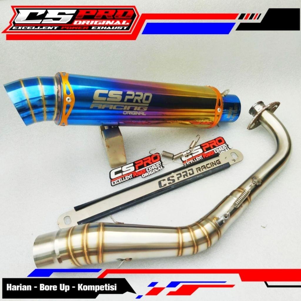 Knalpot CS Pro Original bulat untuk metic all new Nmax Aerox Pcx Adv Beat Scoopy Genio Mio Vario inl