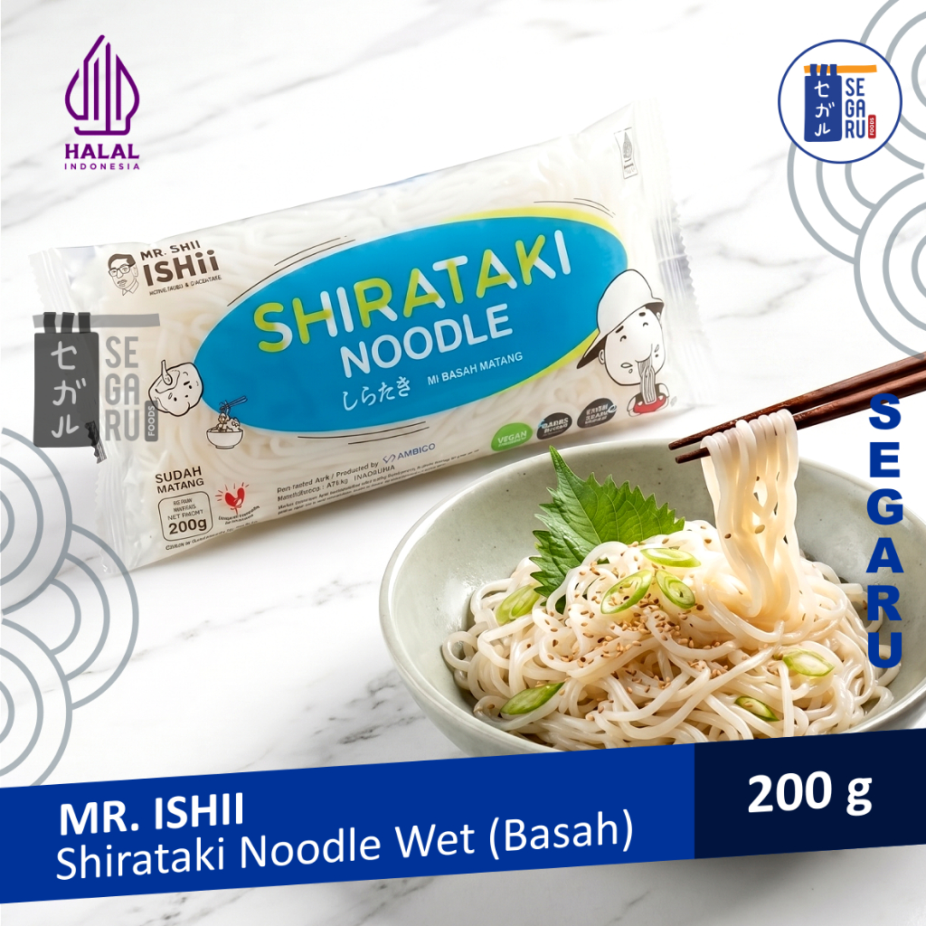 Shirataki Noodle Hijau Mr Ishii | Mie Shirataki Jepang Halal 200 gr