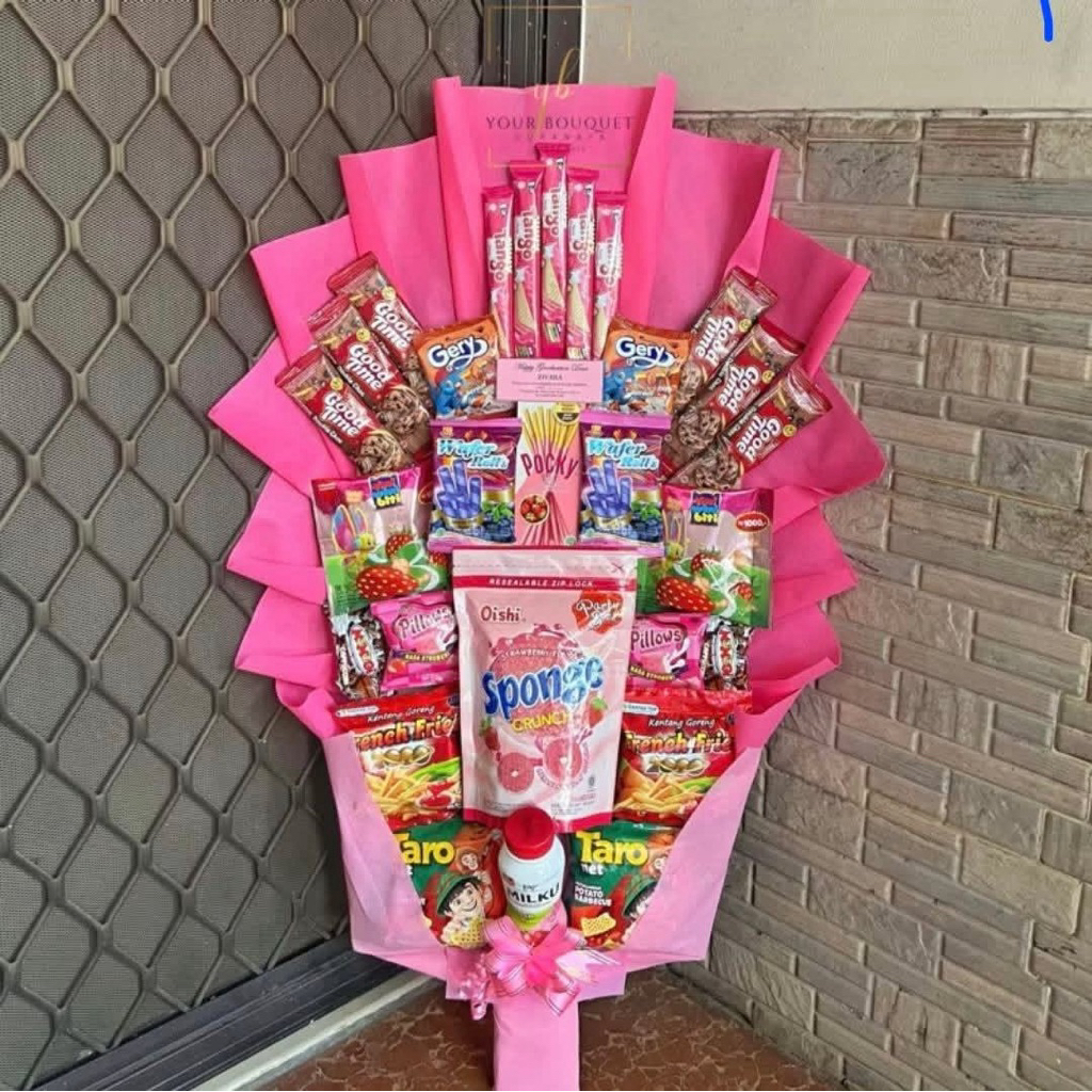 Buket Jajan Jumbo / Snack Bouquet Large Hadiah Wisuda Ulang Tahun Sidang Maupun Parsel - [AT.bouq]