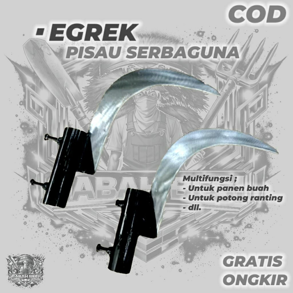 EGREK PISAU SERBAGUNA - EGREK SAWIT - EGREK MULTIFUNGSI Bahan Baja Asli Super tajam - Egrek buat pan