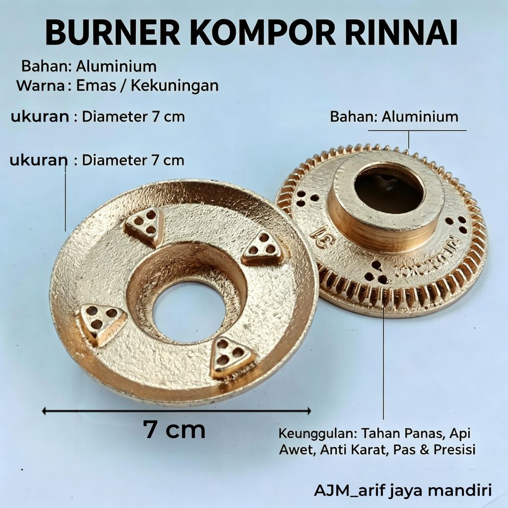 BURNER kompor gas rinnai sumbu kompor rinnai 2 tungku 1 tungku kecil burner RK