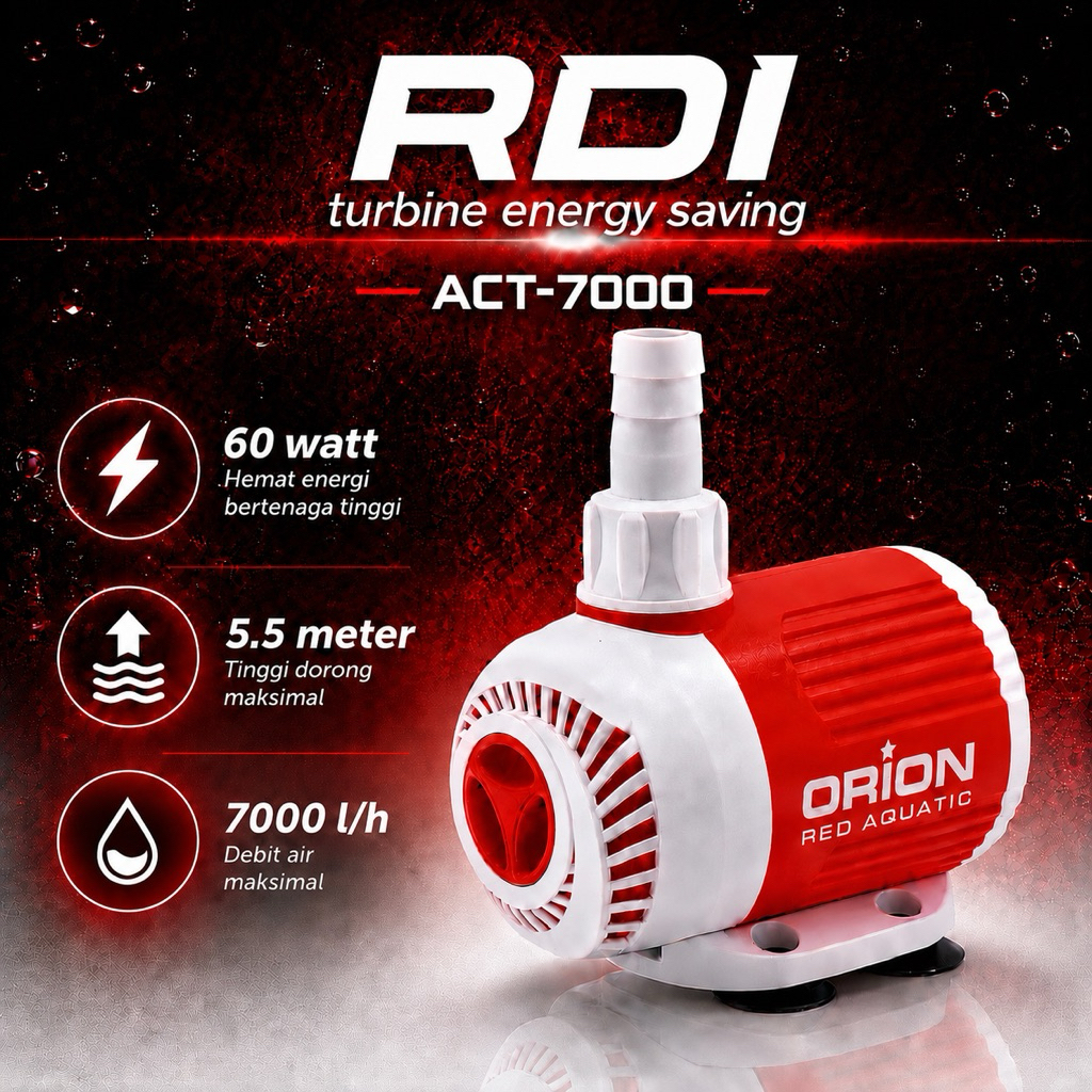 (GARANSI+BONUS) RDI-ACT 7000 TURBINE ENERGY AQUARIUM PUMP