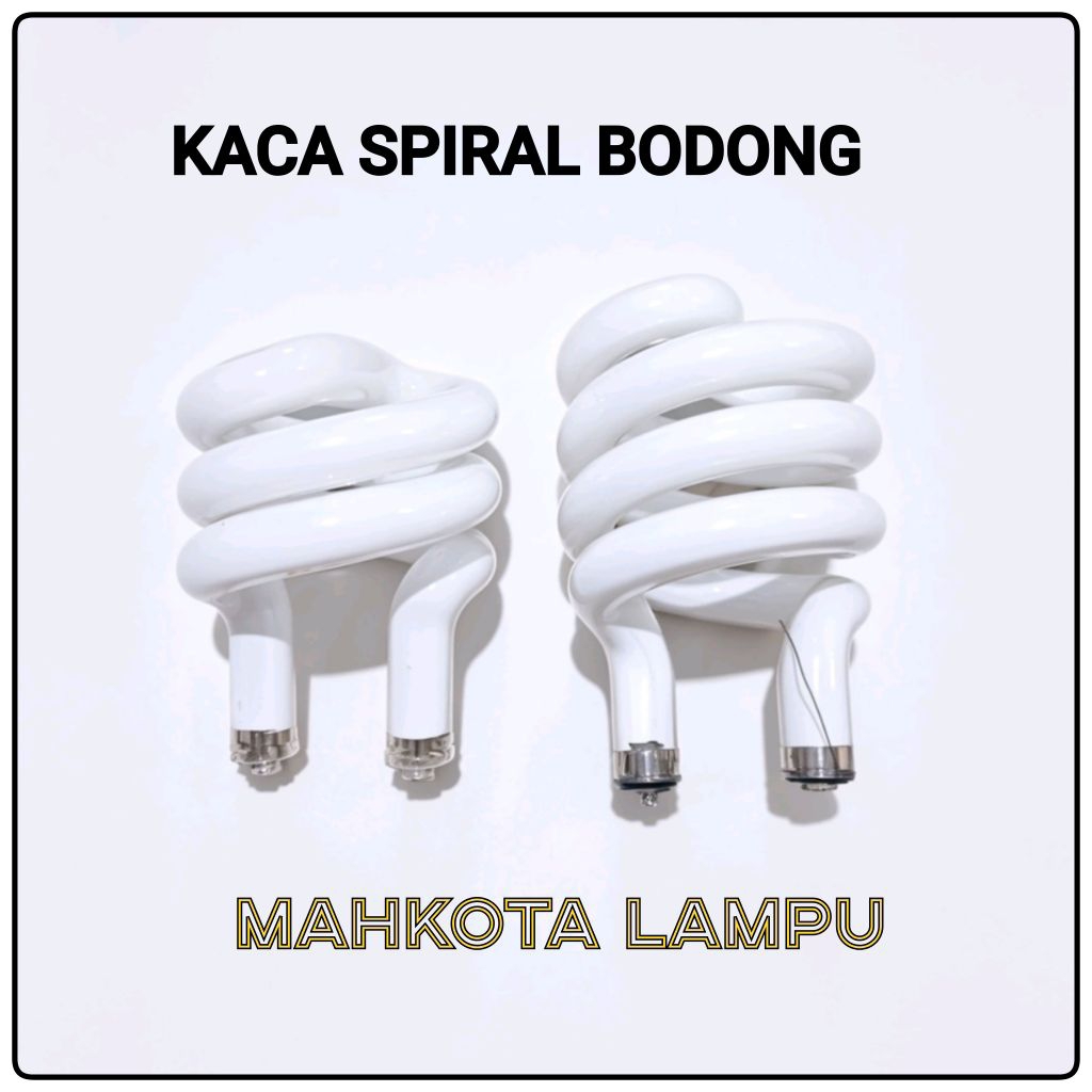 KACA LAMPU SPIRAL BODONG 15watt sampai 23watt