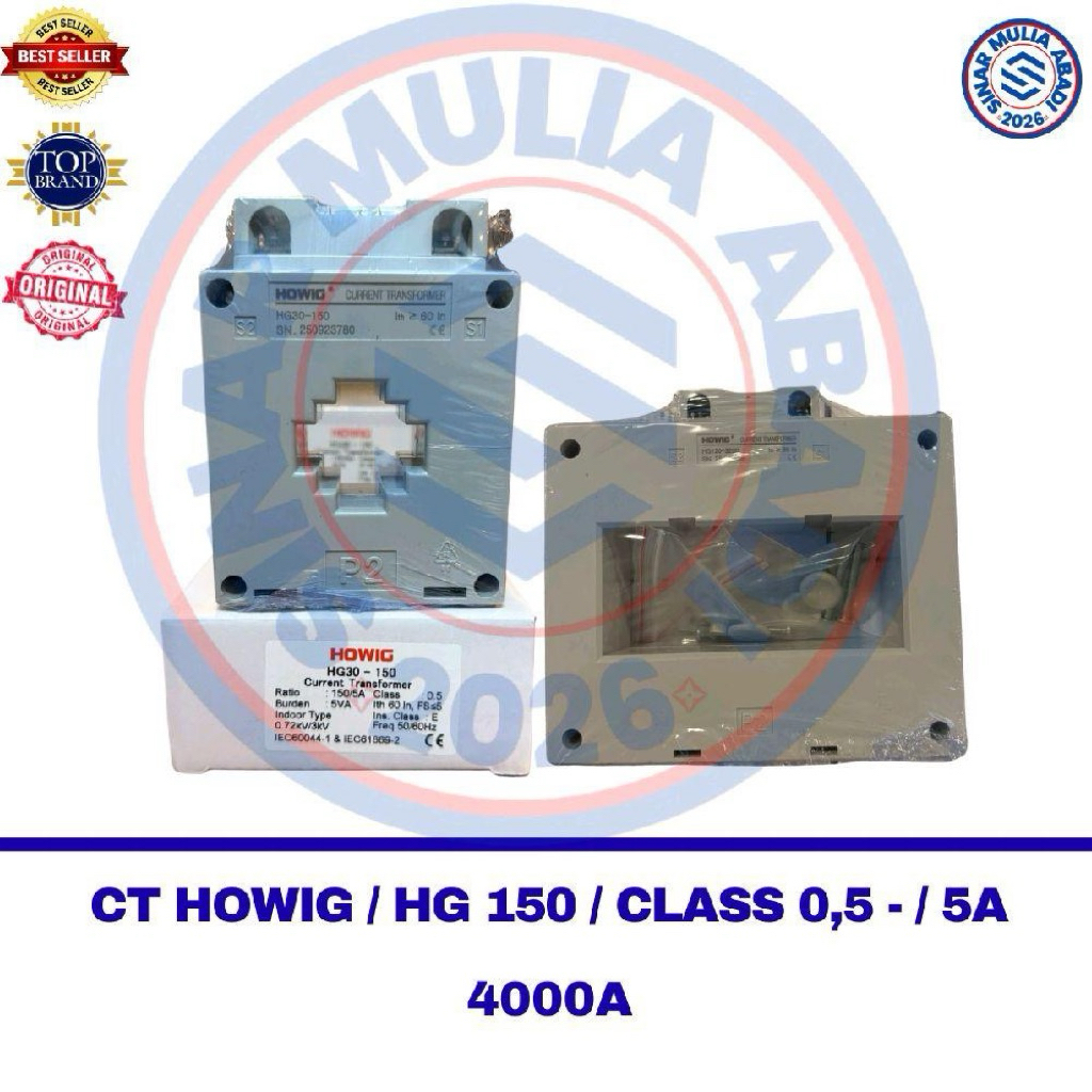 CT HOWIG 4000A HG 150 CLASS 0,5 HOLE DIMENSI 152 X 134 CURRENT TRANSFORMER HOWIG / 5A