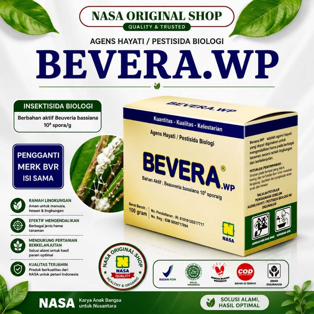 COD NATURAL BVR Pestisida Organik BVR Beauveria Bassiana Nasa 100 Gr obat hama ampuh / STAN AGRO