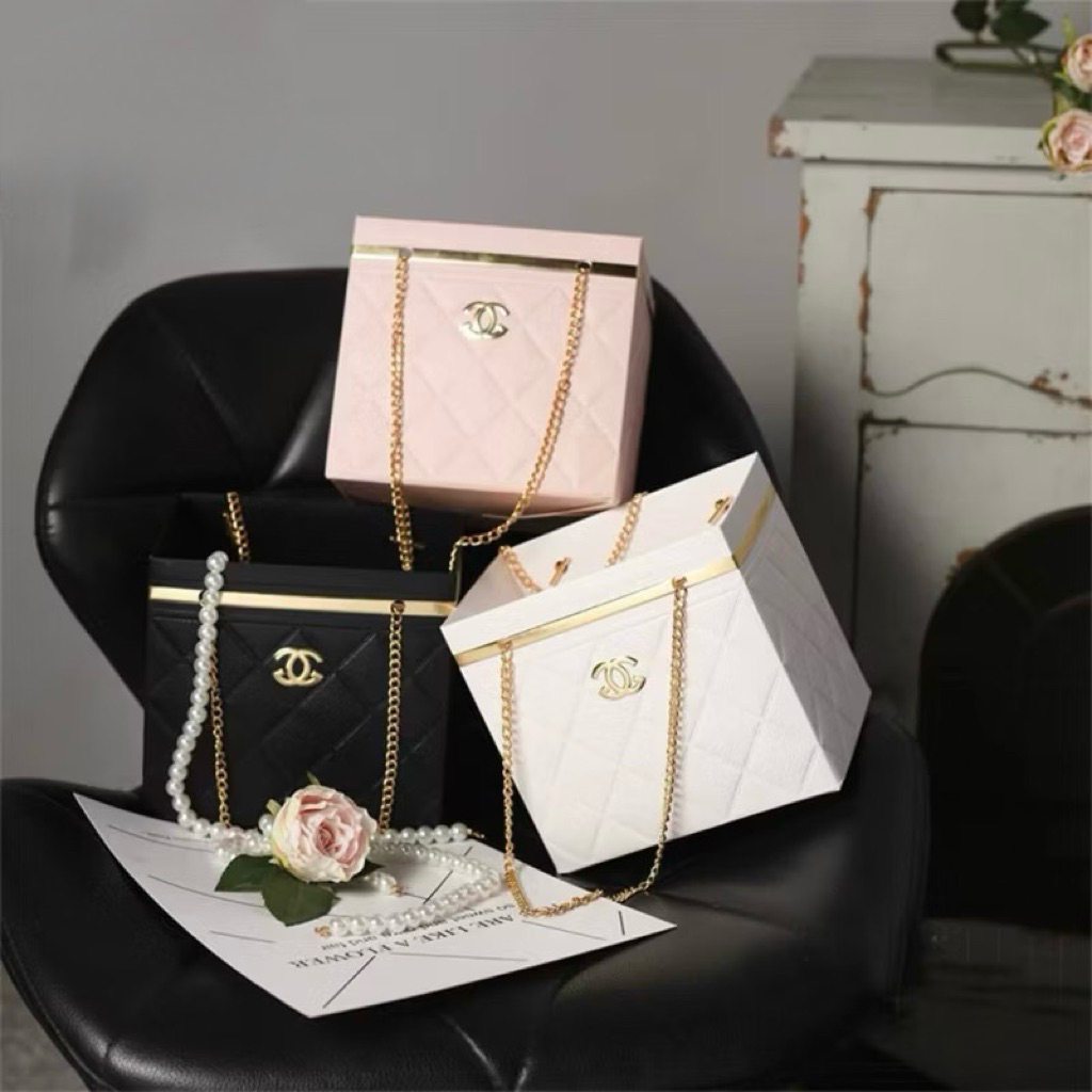 [10026] Ch*nel Flower Box | Kotak Bunga, Flower Box, Box Bunga, Tas Bunga Ch*nel