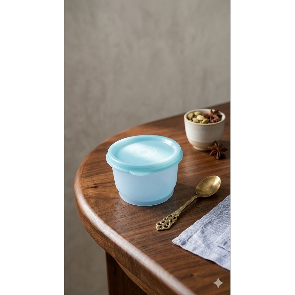 tupperware snack up / small round container tupperware new - biru @S