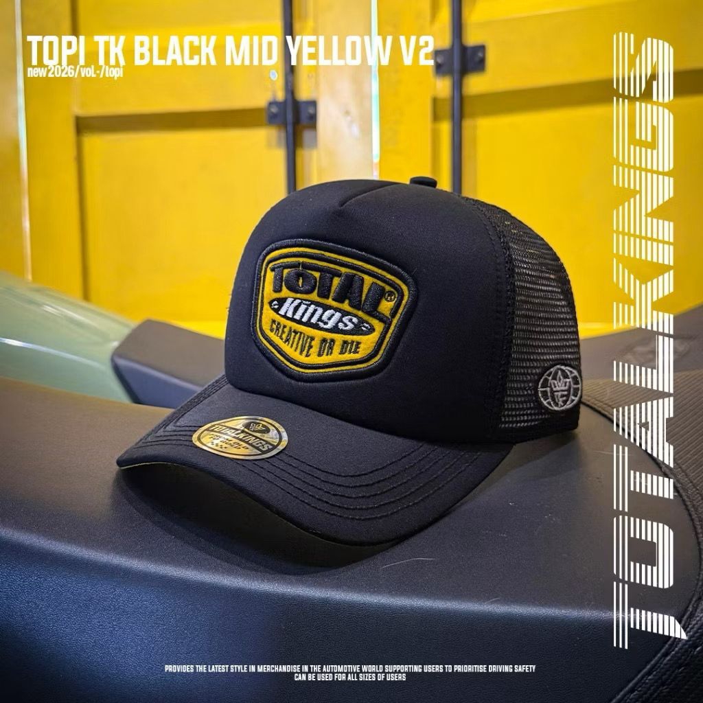topi total Kings black yellow new model original total Kings