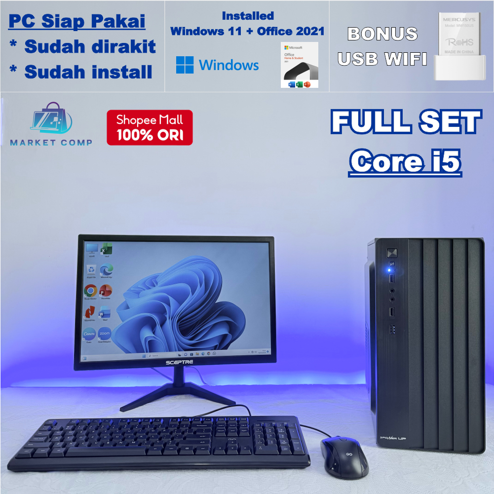 Full Set PC Rakitan Core i5 - CPU Komputer Kantor