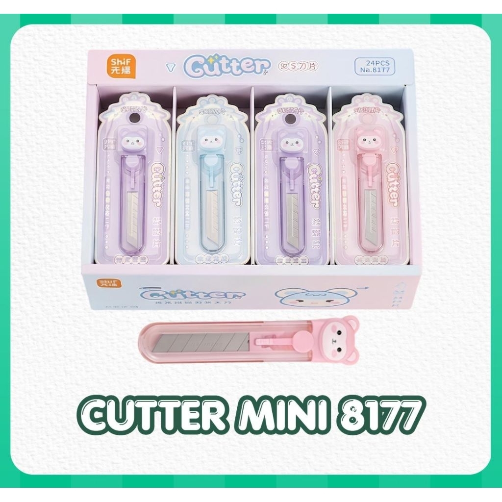 (isi 1) Cutter Mini Motif Karakter Bentuk Lucu Pisau Kecil ATK