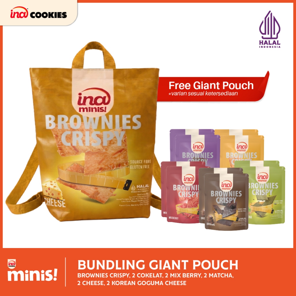 Bundling Giant Cheese Brownies Crispy Pouch (Brownies Crispy Original 2 - Brownies Crispy Cheese 2 -