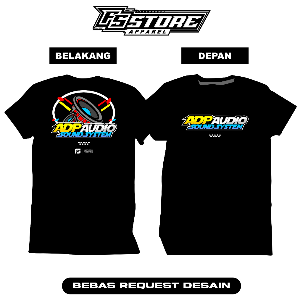 Kaos Custom Sound System / Kustom nama sound / Free stiker Lengan pendek katun kaos pria wanita