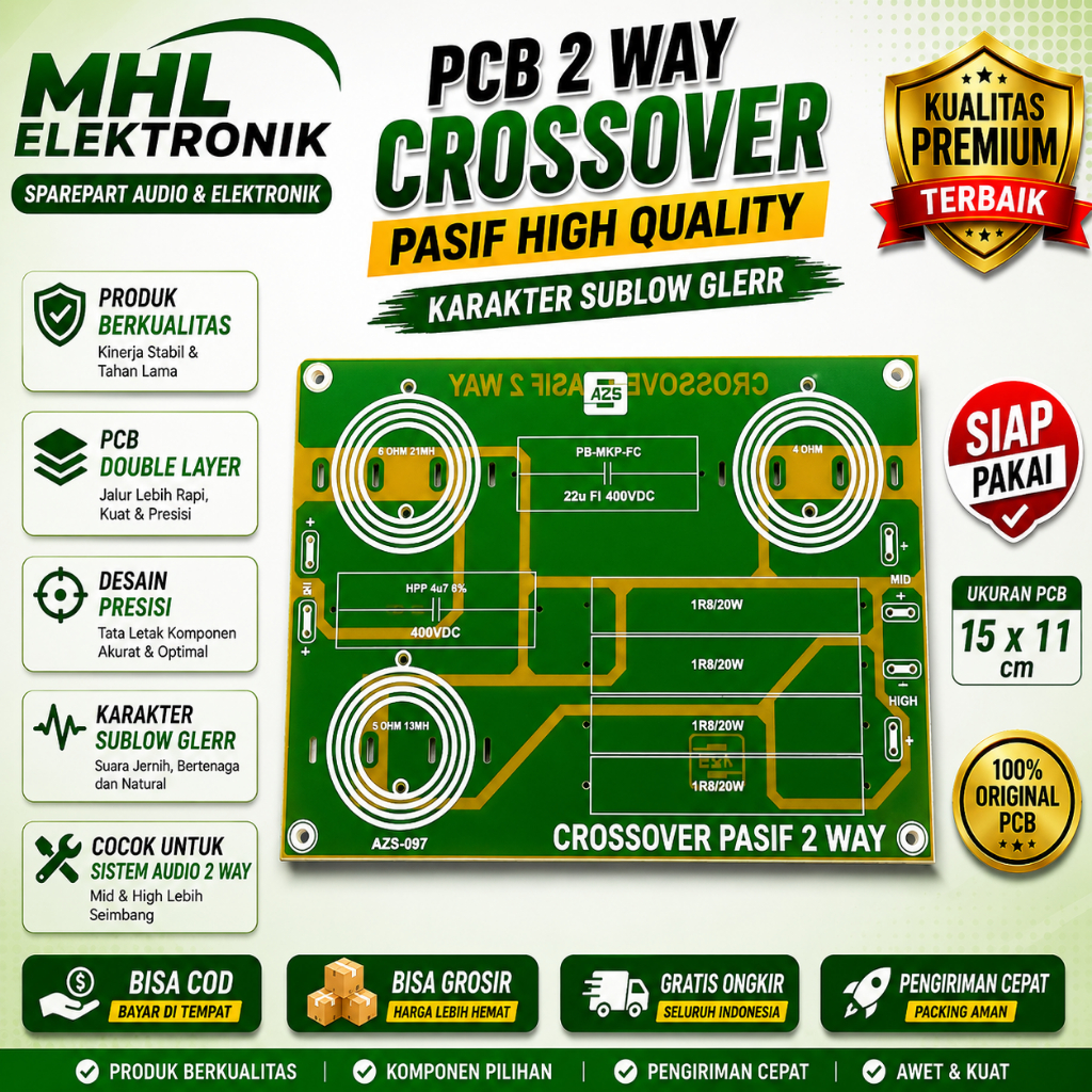 PCB 2 WAY CROSSOVER PASIF Crossover Pasif 2 Way