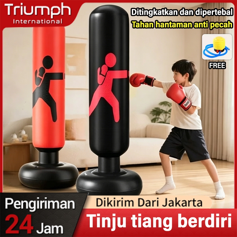 Tinju Model Tiup 160cm Inflatable Punching Bag Tinju Boxing Kebugaran Olahraga Tinju Tinju Sandbag