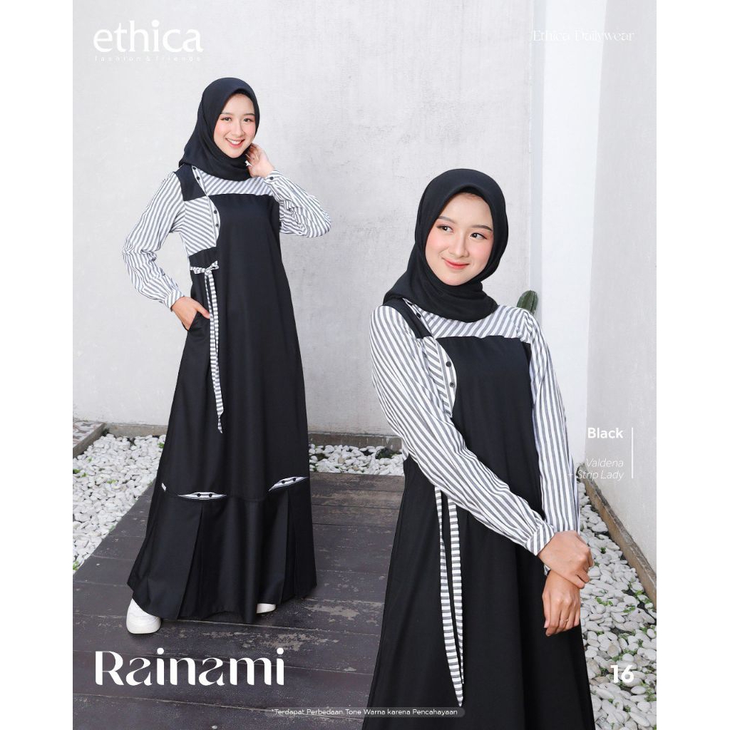 BAJU GAMIS DAILY ETHICA RAINAMI 16 BLACK