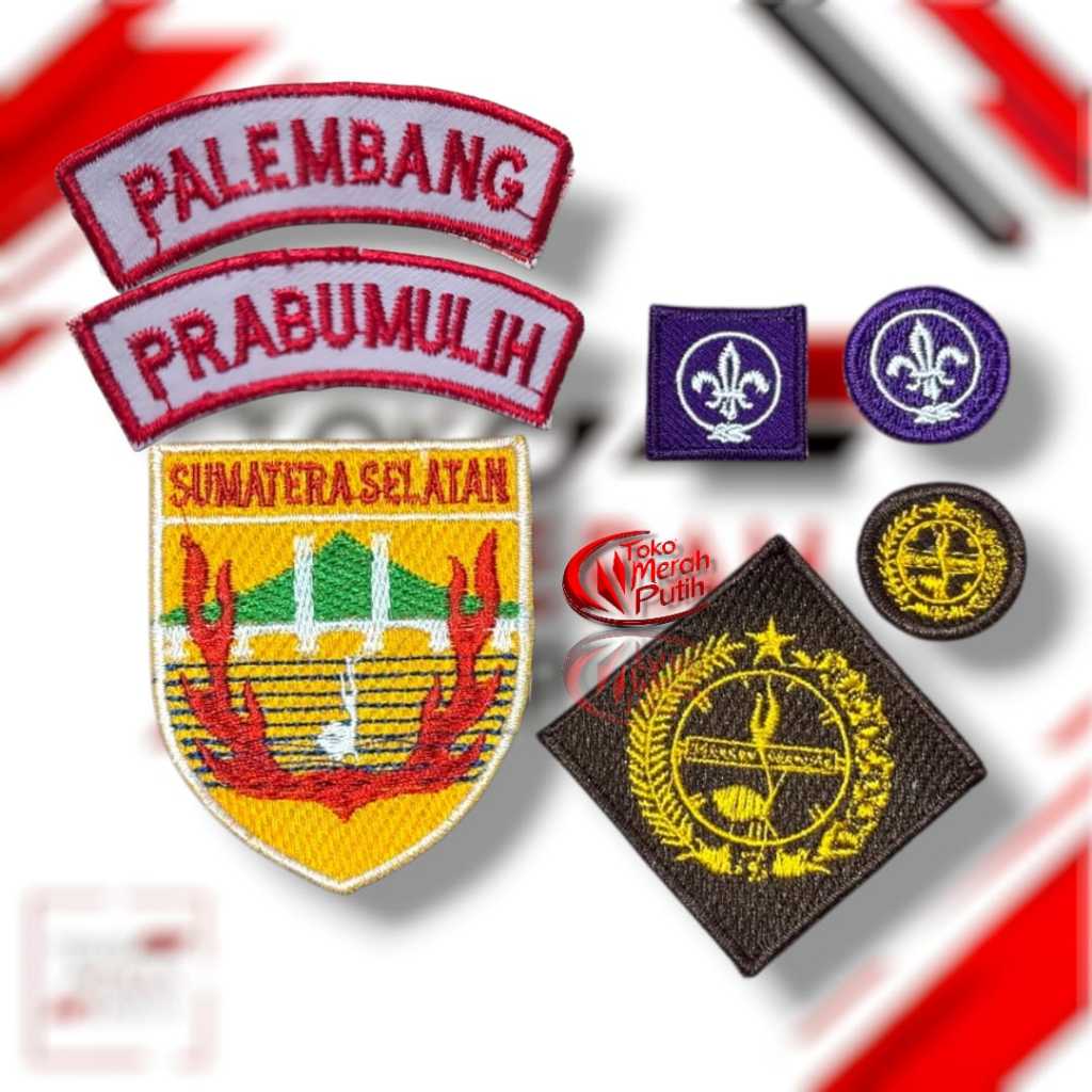 Badge Kwarda & kwarcab SUMATERA SELATAN Bordir | Emblem Pramuka Provinsi Sumatera selatan Rapi & Tah
