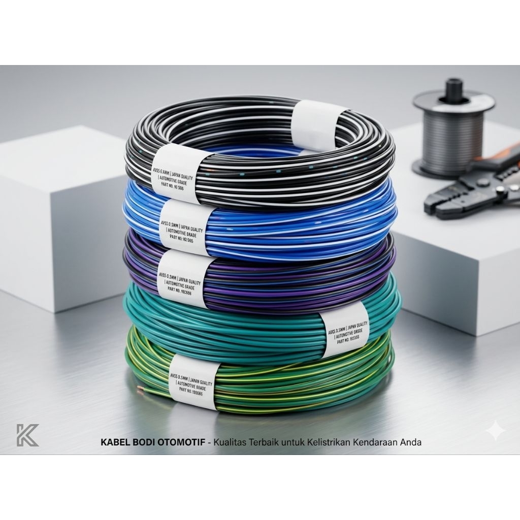 KABEL BODI METERAN/KABEL MEREK AVS 0.5MM /KABEL ROLL PER 20M ASLI TEMBAGA MURNI. KABEL MOBIL, KABEL 