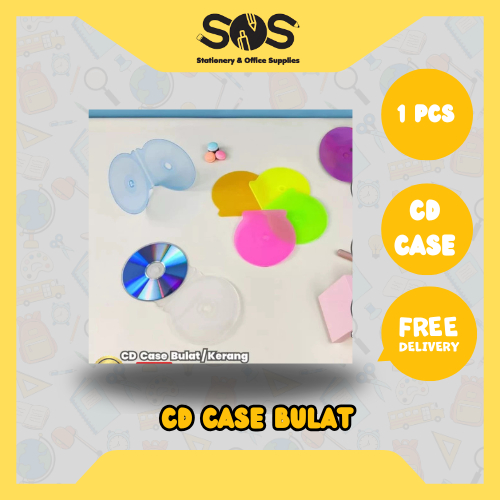TOPLA CD Case Bulat / Kerang Tempat Kaset Bening Kotak Mika