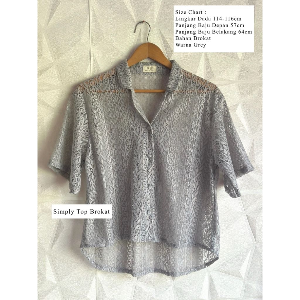 Simply Top Brokat/atasan brokat/outer brokat/atasan outer brokat cantik/brokat murah/atasan brokat m