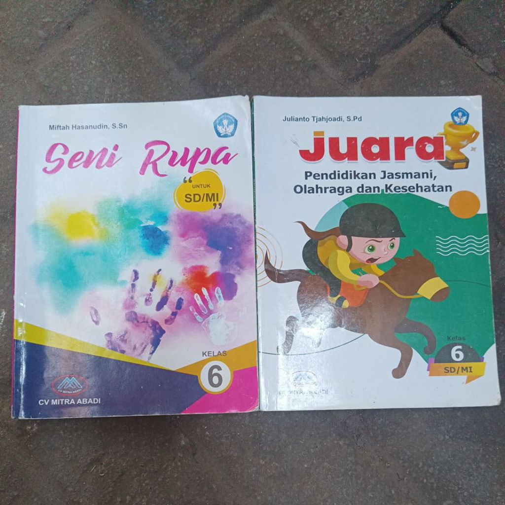 buku pelajaran CV mitra abadi pjok dan seni rupa untuk SD/mi kelas 6 bekas original