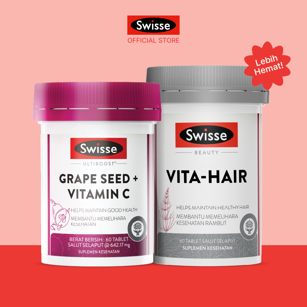 Bundling Swisse Ulitboost Grape Seed 60s + Swisse Beauty Vita Hair 60s