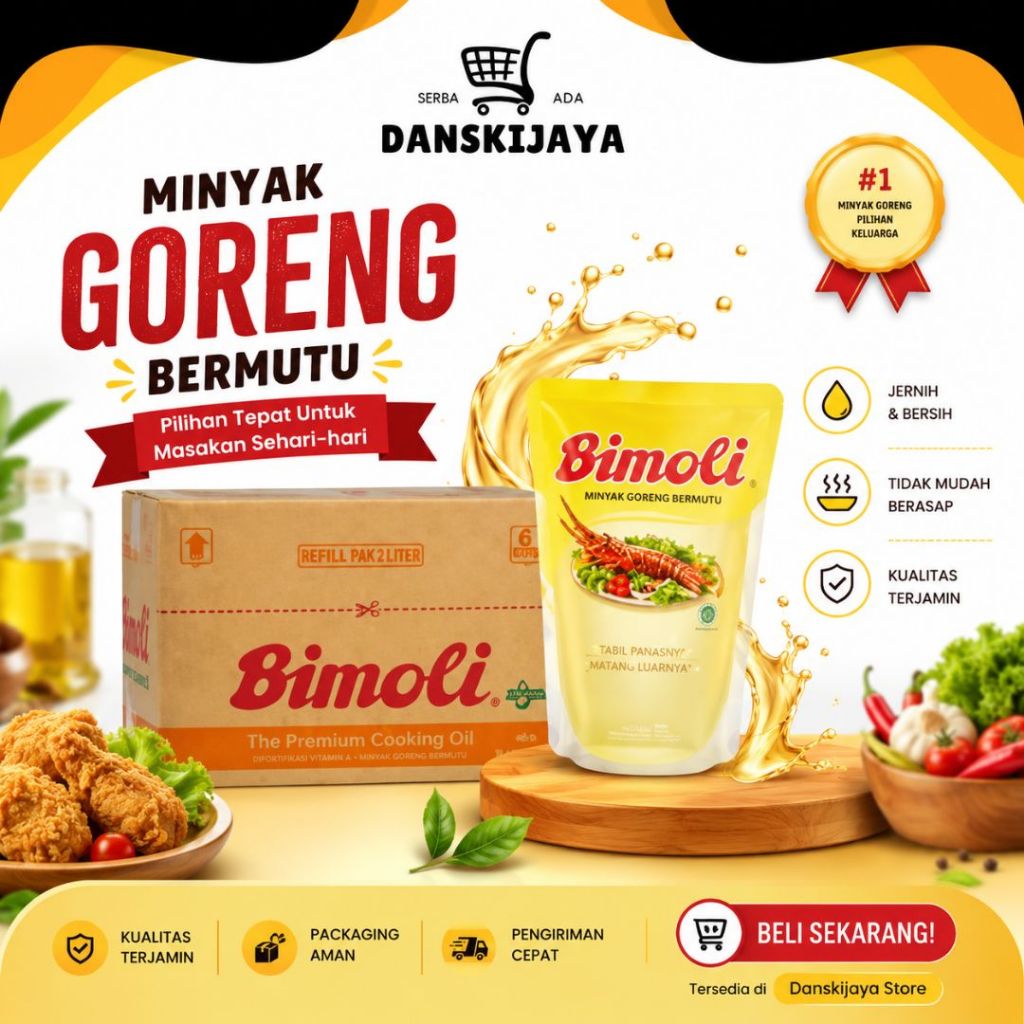 Minyak goreng bimoli 1 liter 1 dus isi 12 pcs