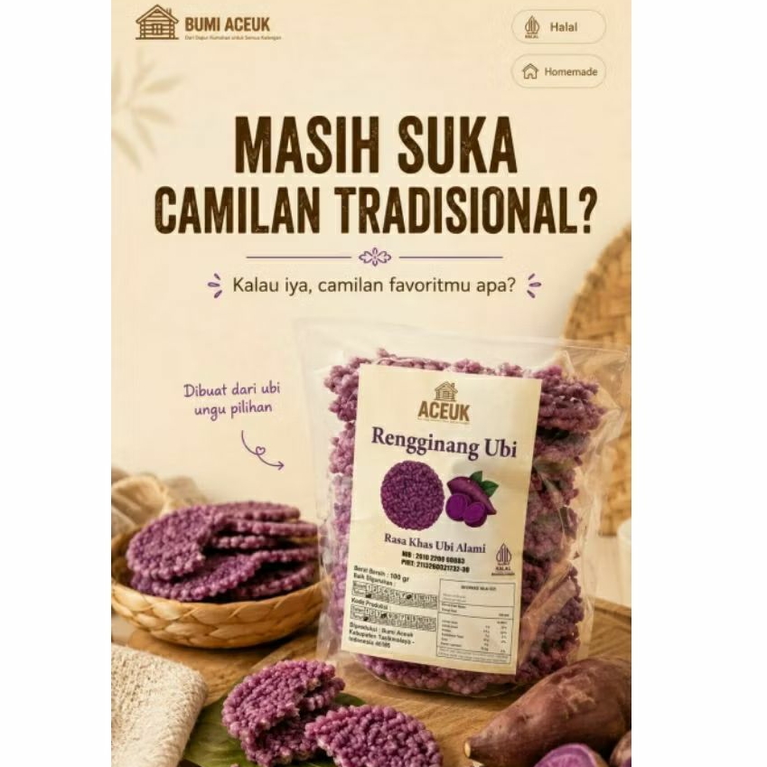 Rengginang Ubi Ungu