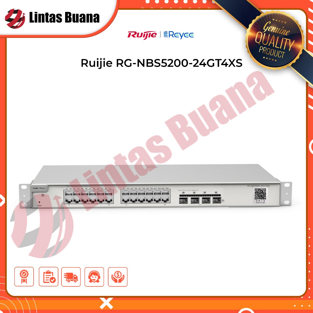 RG-NBS5200-24GT4XS Switch Non-PoE Layer 3 24-port Gigabit, 4 Uplink SFP+