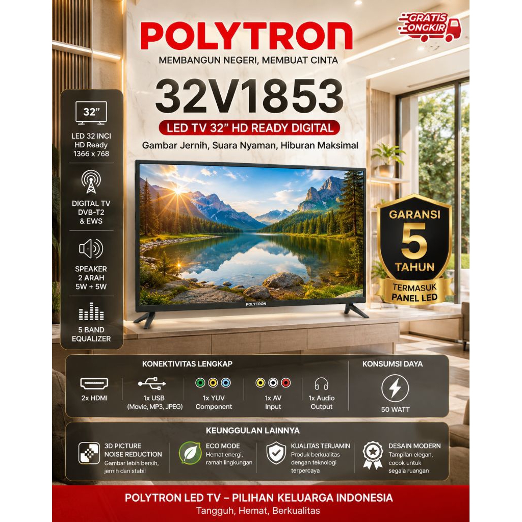televisi Polytron 32V1853 Digital Tv