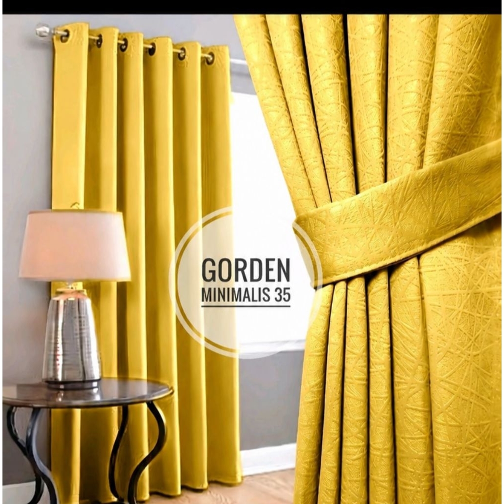 Gorden Pintu Gold Gorden jendela Gorden Blackout Polos Gorden Mewah Murah