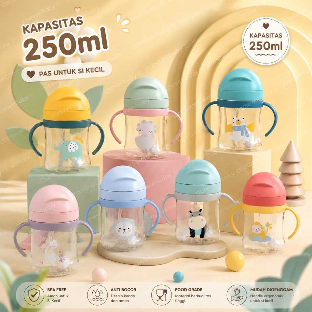 Botol Minum Bayi 250ml Anti Tumpah / Botol Minum Anak / Botol Minum Bayi