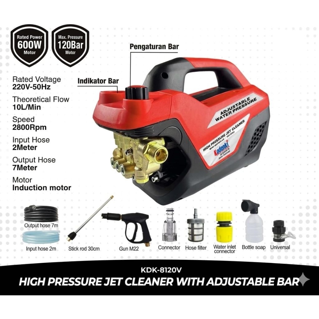 Steam Jet Cleaner KODENKI 8120 300~600 Watt Mesin Cuci Mobil Motor AC